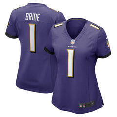 NFL Number 1 Bride Baltimore Ravens Women's Game Jersey - Purple