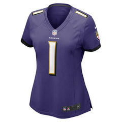 NFL Number 1 Bride Baltimore Ravens Women's Game Jersey - Purple