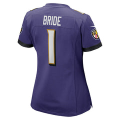 NFL Number 1 Bride Baltimore Ravens Women's Game Jersey - Purple