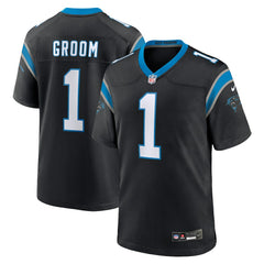 NFL Number 1 Groom Carolina Panthers Game Jersey - Black