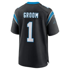 NFL Number 1 Groom Carolina Panthers Game Jersey - Black