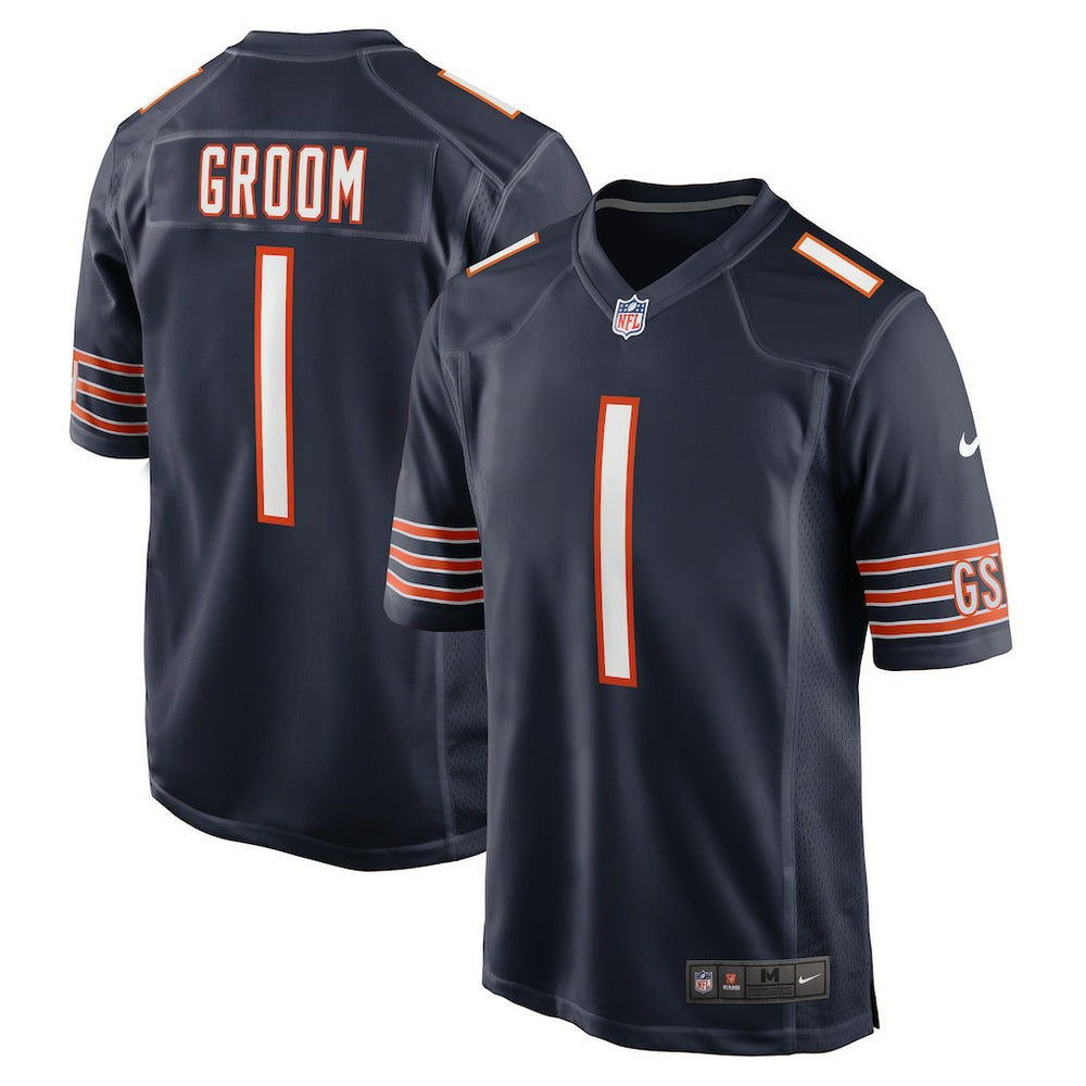 NFL Number 1 Groom Chicago Bears Game Jersey - Navy