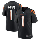 NFL Number 1 Groom Cincinnati Bengals Game Jersey - Black
