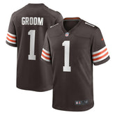 NFL Number 1 Groom Cleveland Browns Game Jersey - Brown