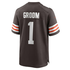 NFL Number 1 Groom Cleveland Browns Game Jersey - Brown