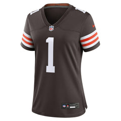 NFL Number 1 Bride Cleveland Browns Women's Game Jersey - Brown