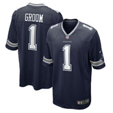 NFL Number 1 Groom Dallas Cowboys Game Jersey - Navy
