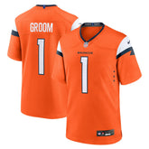 NFL Number 1 Groom Denver Broncos Game Jersey - Orange
