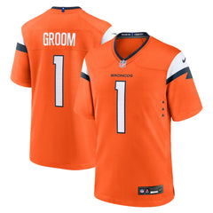 NFL Number 1 Groom Denver Broncos Game Jersey - Orange