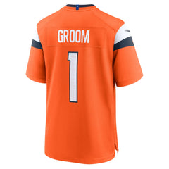 NFL Number 1 Groom Denver Broncos Game Jersey - Orange