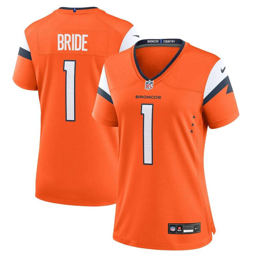 NFL Number 1 Bride Denver Broncos Women's Game Jersey - Orange