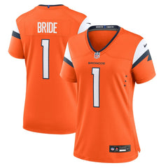 NFL Number 1 Bride Denver Broncos Women's Game Jersey - Orange