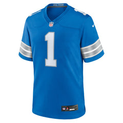 NFL Number 1 Groom Detroit Lions Game Jersey - Blue