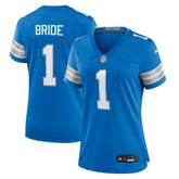 NFL Number 1 Bride Detroit Lions Women's Game Jersey - Blue