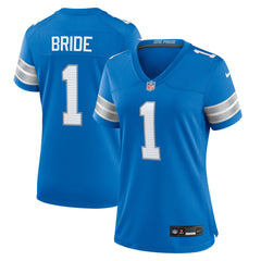 NFL Number 1 Bride Detroit Lions Women's Game Jersey - Blue