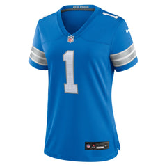 NFL Number 1 Bride Detroit Lions Women's Game Jersey - Blue