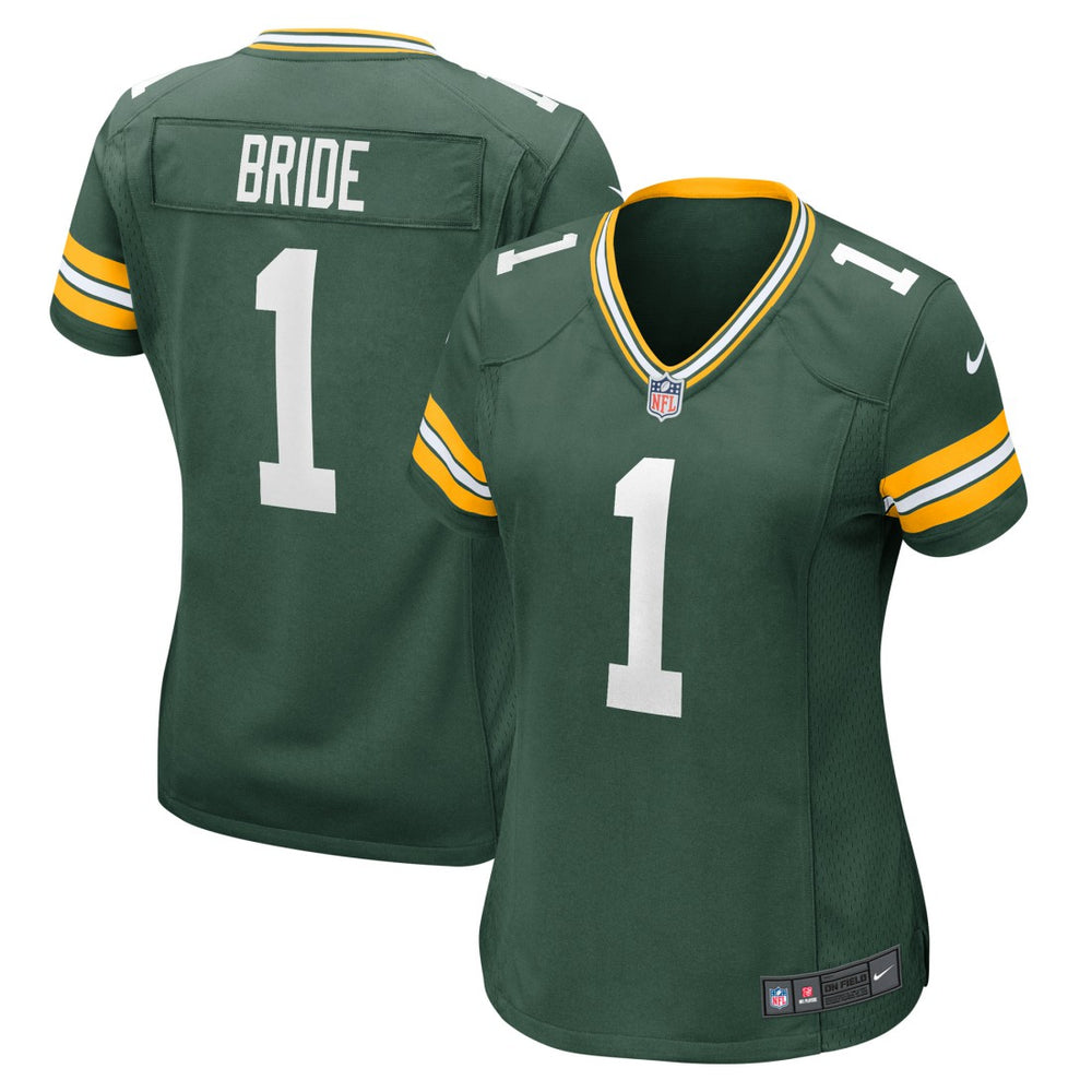 NFL Number 1 Bride Green Bay Packers Women's Game Jersey - Green