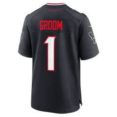 NFL Number 1 Groom Houston Texans Game Jersey - Navy