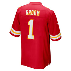 NFL Number 1 Groom Kansas City Chiefs Game Jersey - Red