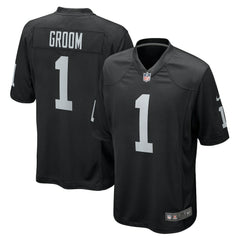 NFL Number 1 Groom Las Vegas Raiders Game Jersey - Black
