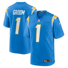NFL Number 1 Groom Los Angeles Chargers Game Jersey - Powder Blue
