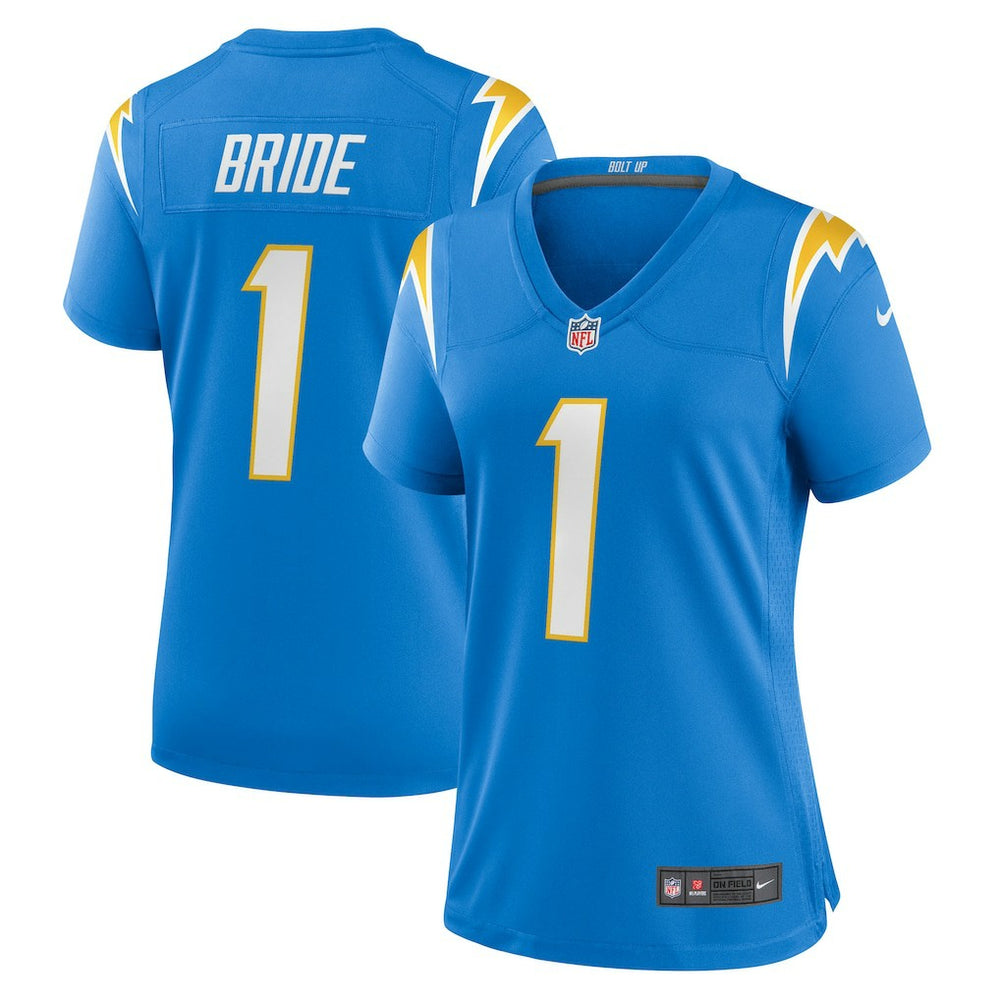 NFL Number 1 Bride Los Angeles Chargers Women's Game Jersey - Powder Blue
