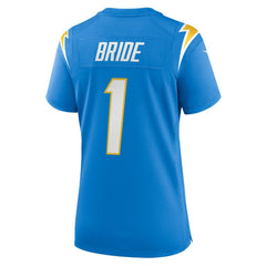 NFL Number 1 Bride Los Angeles Chargers Women's Game Jersey - Powder Blue