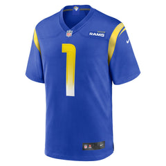 NFL Number 1 Groom Los Angeles Rams Game Jersey - Royal