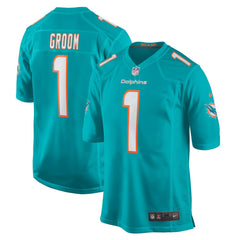 NFL Number 1 Groom Miami Dolphins Game Jersey - Aqua