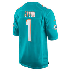 NFL Number 1 Groom Miami Dolphins Game Jersey - Aqua