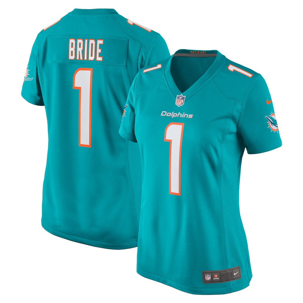 NFL Number 1 Bride Miami Dolphins Women's Game Jersey - Aqua