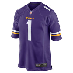 NFL Number 1 Groom Minnesota Vikings Game Jersey - Purple