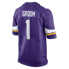 NFL Number 1 Groom Minnesota Vikings Game Jersey - Purple