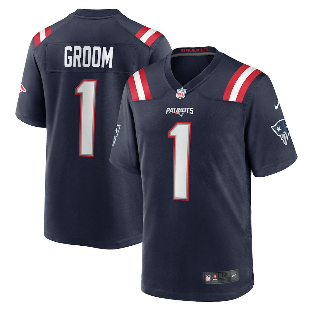 NFL Number 1 Groom New England Patriots Game Jersey - Navy