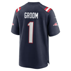 NFL Number 1 Groom New England Patriots Game Jersey - Navy