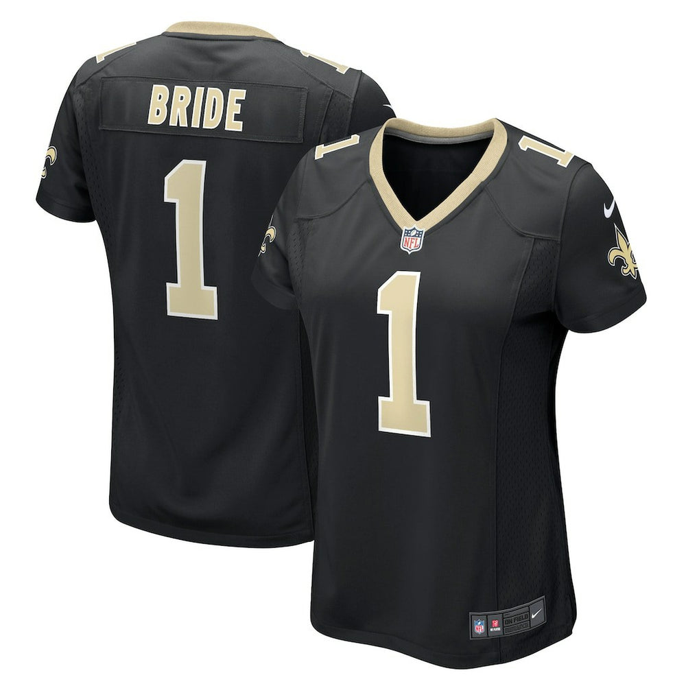 NFL Number 1 Bride New Orleans Saints Women's Game Jersey - Black