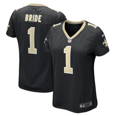 NFL Number 1 Bride New Orleans Saints Women's Game Jersey - Black