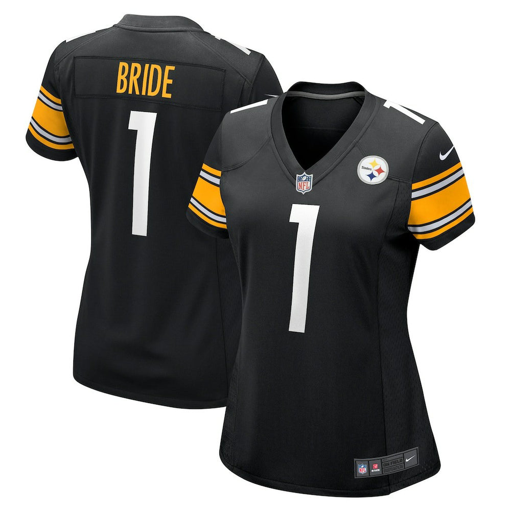 NFL Number 1 Bride Pittsburgh Steelers Women's Game Jersey - Black