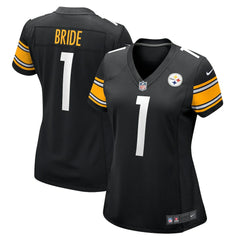 NFL Number 1 Bride Pittsburgh Steelers Women's Game Jersey - Black