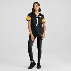 NFL Number 1 Bride Pittsburgh Steelers Women's Game Jersey - Black