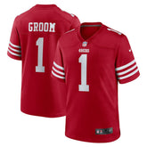 NFL Number 1 Groom San Francisco 49ers Game Jersey - Scarlet