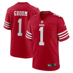 NFL Number 1 Groom San Francisco 49ers Game Jersey - Scarlet