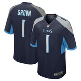 NFL Number 1 Groom Tennessee Titans Game Jersey - Navy