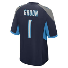 NFL Number 1 Groom Tennessee Titans Game Jersey - Navy