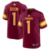NFL Number 1 Groom Washington Commanders Game Jersey - Burgundy