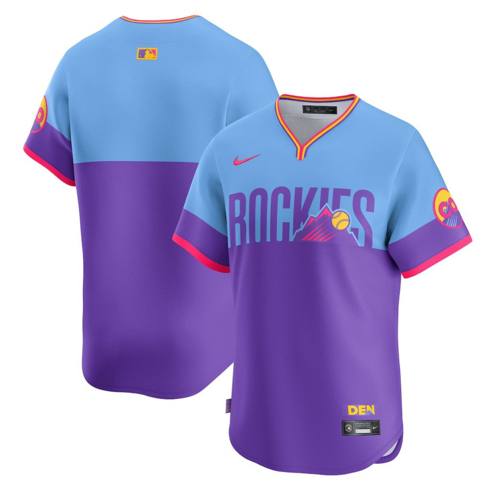 MLB Colorado Rockies Nike 2025 City Connect Limited Jersey - Purple/Light Blue