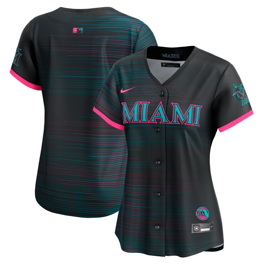 MLB Miami Marlins Nike Women's 2025 City Connect Limited Jersey - Black