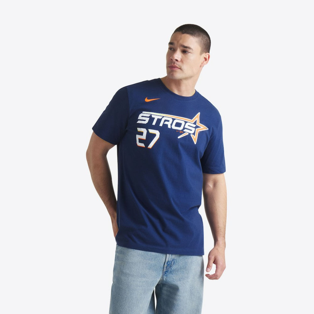 Jose Altuve Houston Astros Nike 2025 City Connect Fuse Name & Number T-Shirt - Navy T-shirts