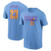 Kris Bryant Colorado Rockies Nike 2025 City Connect Fuse Name & Number T-Shirt - Light Blue T-shirts