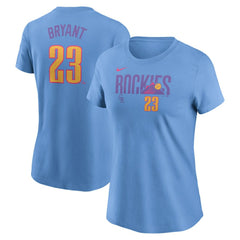 Kris Bryant Colorado Rockies Nike Women's 2025 City Connect Fuse Name & Number T-Shirt - Light Blue T-shirts